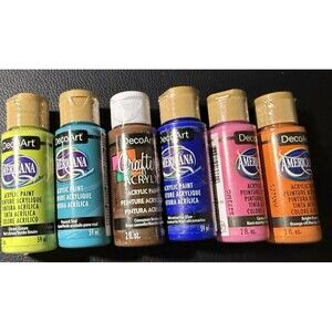 DecoArt Americana Acrylic Paint 2oz- 6 Pack - Variety of Colors - NEW Sealed